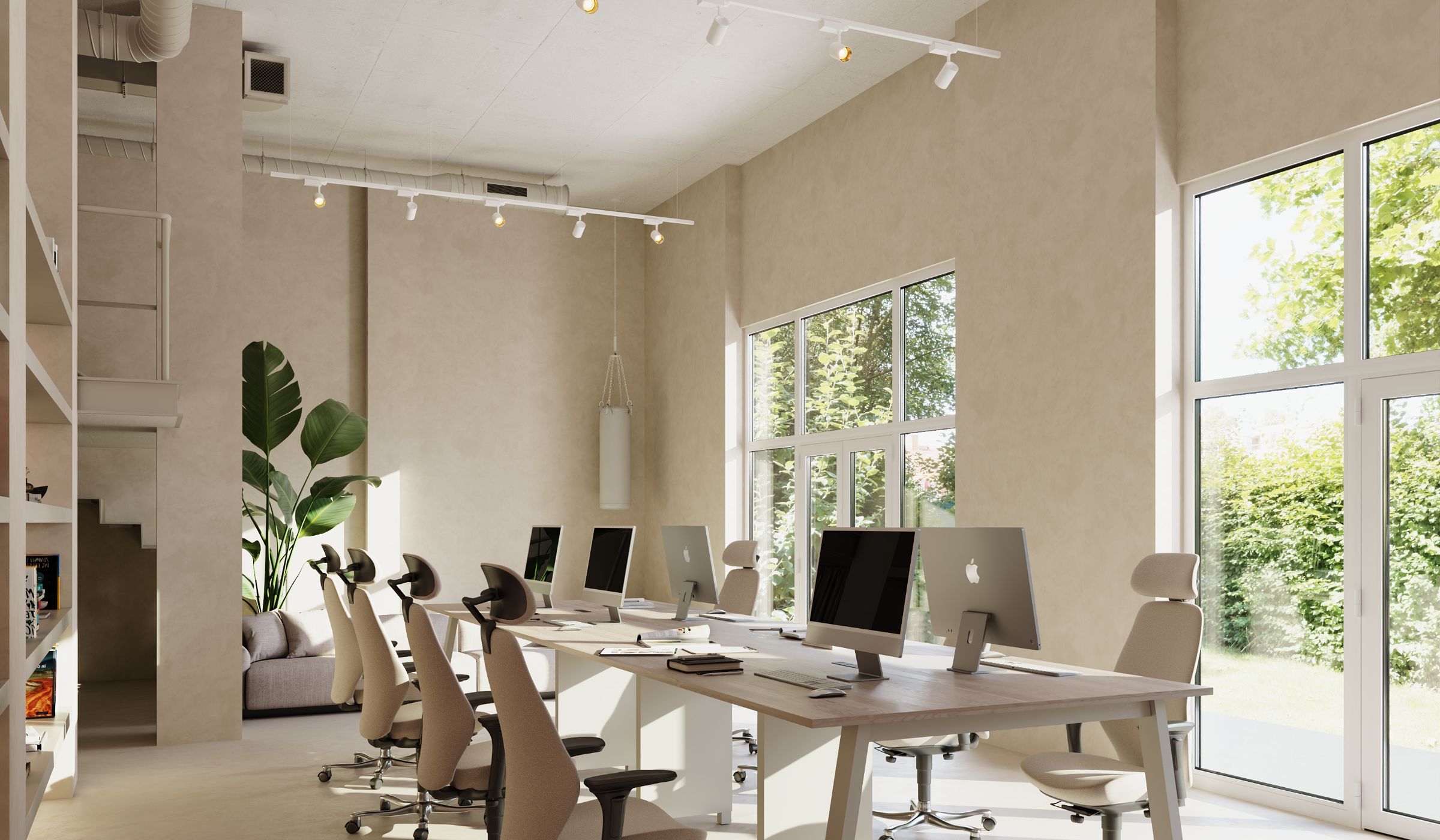 Studio office with daylight