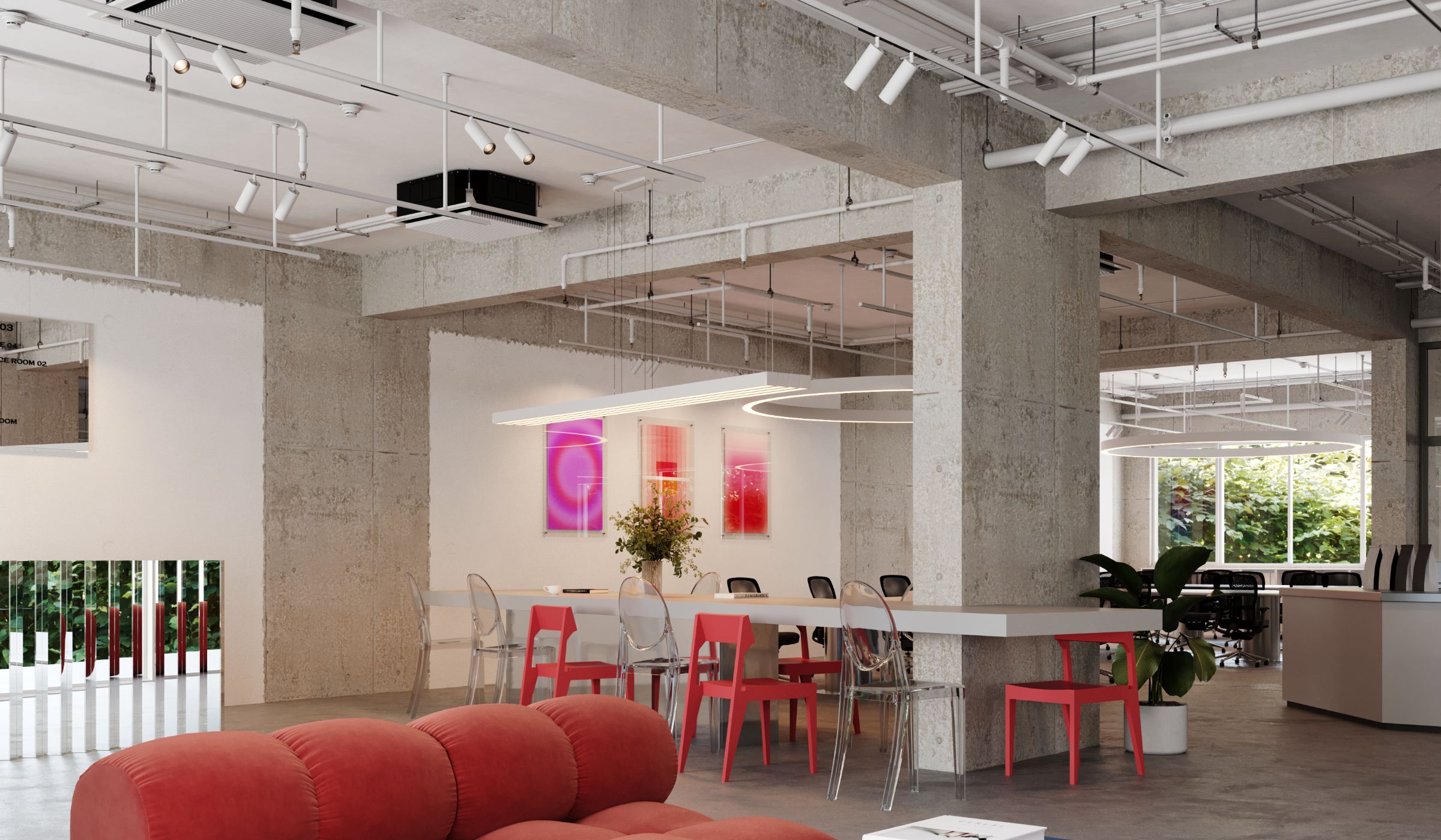 Office breakout and meeting space